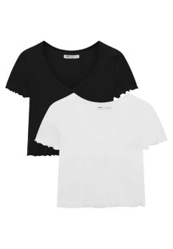 PULL & BEAR 2 Pack Of Basic Crop With Lettuce-Edge Trims - T-Shirt Basic - Black 8 PULL & BEAR 2 Pack Of Basic Crop With Lettuce-Edge Trims - T-Shirt Basic - Black -PULL BEAR Winkel 7786554106944ebe911a4af8b5e204f8
