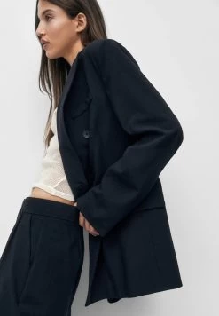 PULL & BEAR With Buttons - Halflange Jas - Dark Blue -PULL BEAR Winkel 780a3e8286f04ddea179d9114930d234