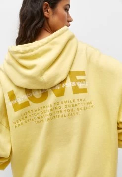 PULL & BEAR With Slogan - Hoodie - Yellow -PULL BEAR Winkel 783a1bd5694a4b22b97feb2a2cf89c7e