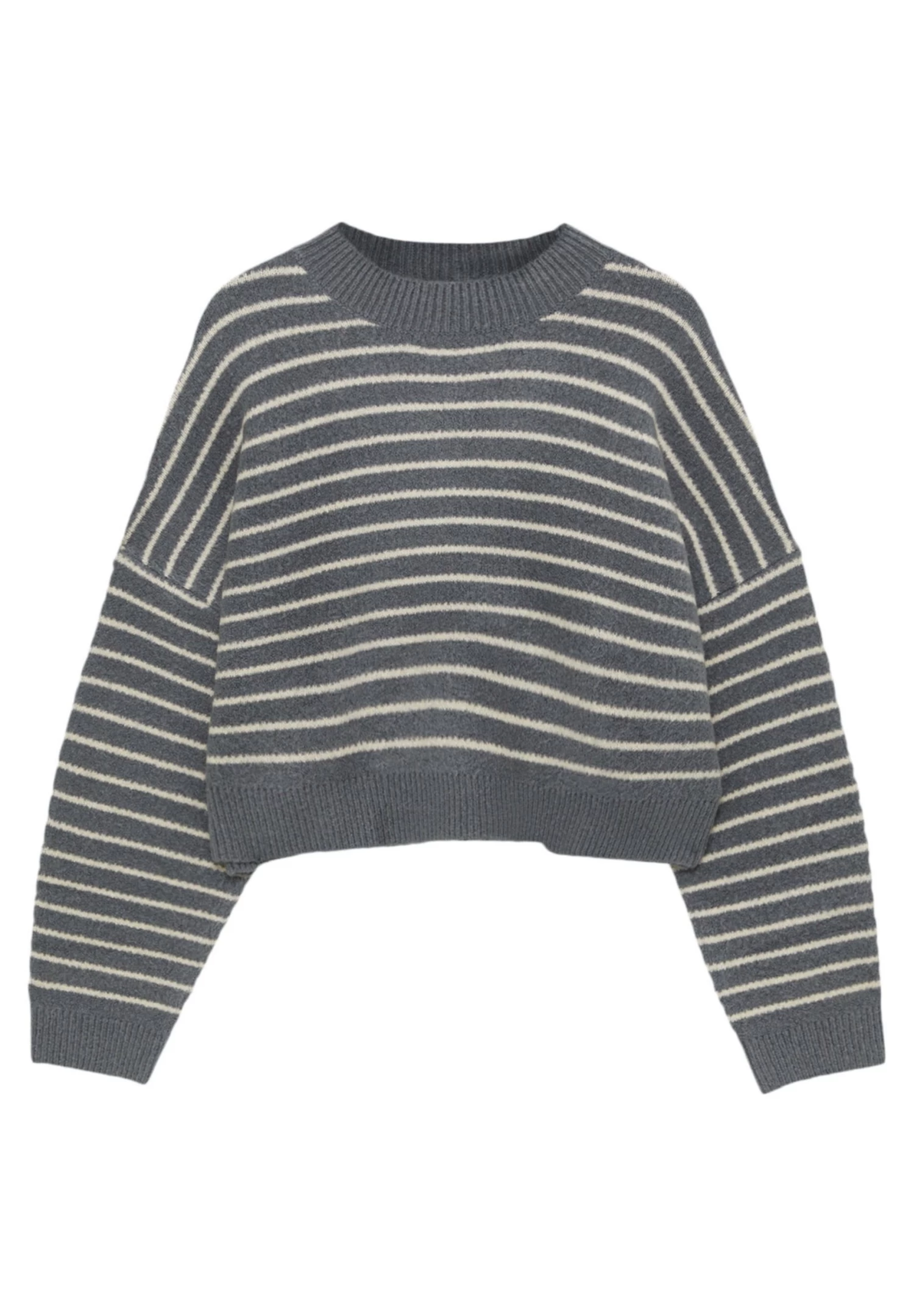 PULL & BEAR Striped Mock Turtleneck- Trui - Blue Grey 6 PULL & BEAR Striped Mock Turtleneck- Trui - Blue Grey - Afbeelding 6