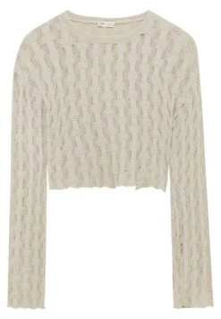 PULL & BEAR Cropped Open - Trui - Stone -PULL BEAR Winkel 79cc31540ae0493da9e2690ee8fe60a4