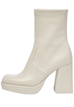 PULL & BEAR Enkellaarsjes Met Plateauzool - Nude