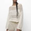 PULL & BEAR Long Sleeve Crochet - Trui - Beige