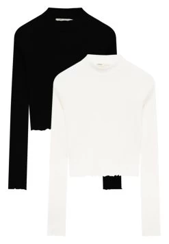 PULL & BEAR 2 Pack- Longsleeve - Black -PULL BEAR Winkel 7e1746cc65754550ac865da9fe89ea46
