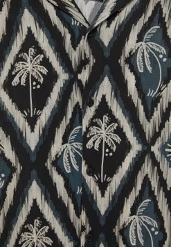 PULL & BEAR Printed Short Sleeve - Overhemd - Black -PULL BEAR Winkel 7e60bdce2c4147ab862a60e7a5fc1928