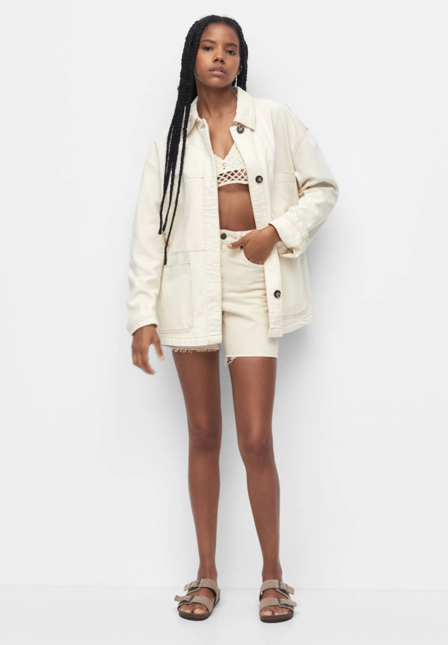 PULL & BEAR Worker - Lichte Jas - Beige 2 PULL & BEAR Worker - Lichte Jas - Beige - Afbeelding 2