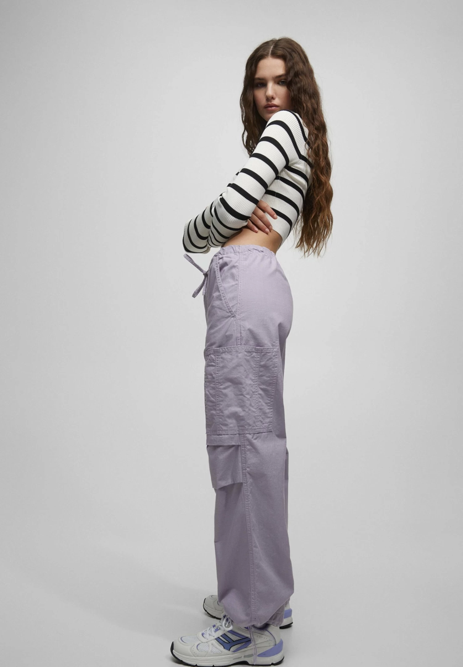 PULL & BEAR Parachute With Pockets - Broek - Lilac 4 PULL & BEAR Parachute With Pockets - Broek - Lilac - Afbeelding 4