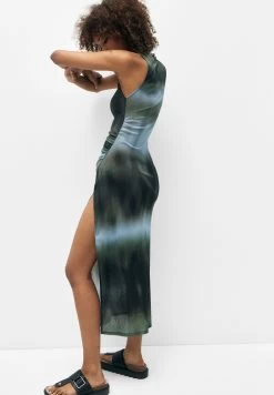 PULL & BEAR Long Tie-Dye- Maxi-Jurk - Green -PULL BEAR Winkel 84148ae13e0d4ae8aa4af059660a09dc