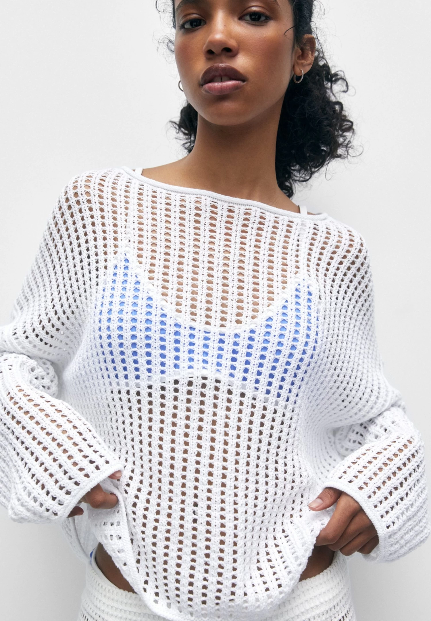 PULL & BEAR Open - Trui - White 4 PULL & BEAR Open - Trui - White - Afbeelding 4