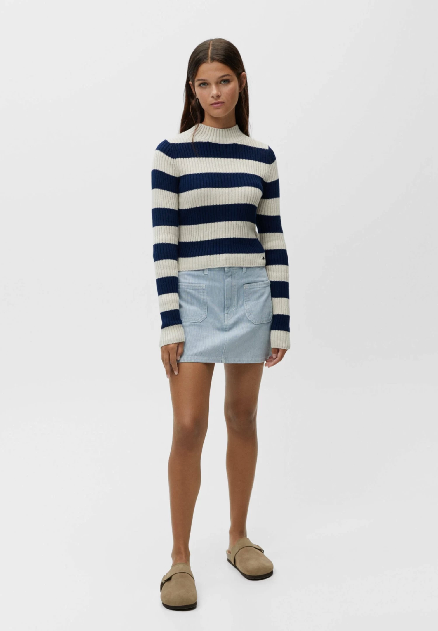 PULL & BEAR With Mock Neck Collar - Trui - Mottled Beige 2 PULL & BEAR With Mock Neck Collar - Trui - Mottled Beige - Afbeelding 2