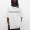 PULL & BEAR Striped Panel - T-Shirt Print - Sand