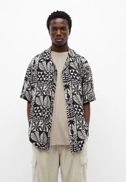 PULL & BEAR Floral Print- Overhemd - Black