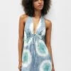 PULL & BEAR Short Tie Dye Halter- Jurk - Blue