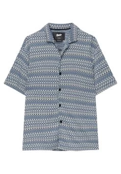 PULL & BEAR Stwd Print Short Sleeve - Overhemd - Blue -PULL BEAR Winkel 8748613f1b514859aada96b5482c1c11