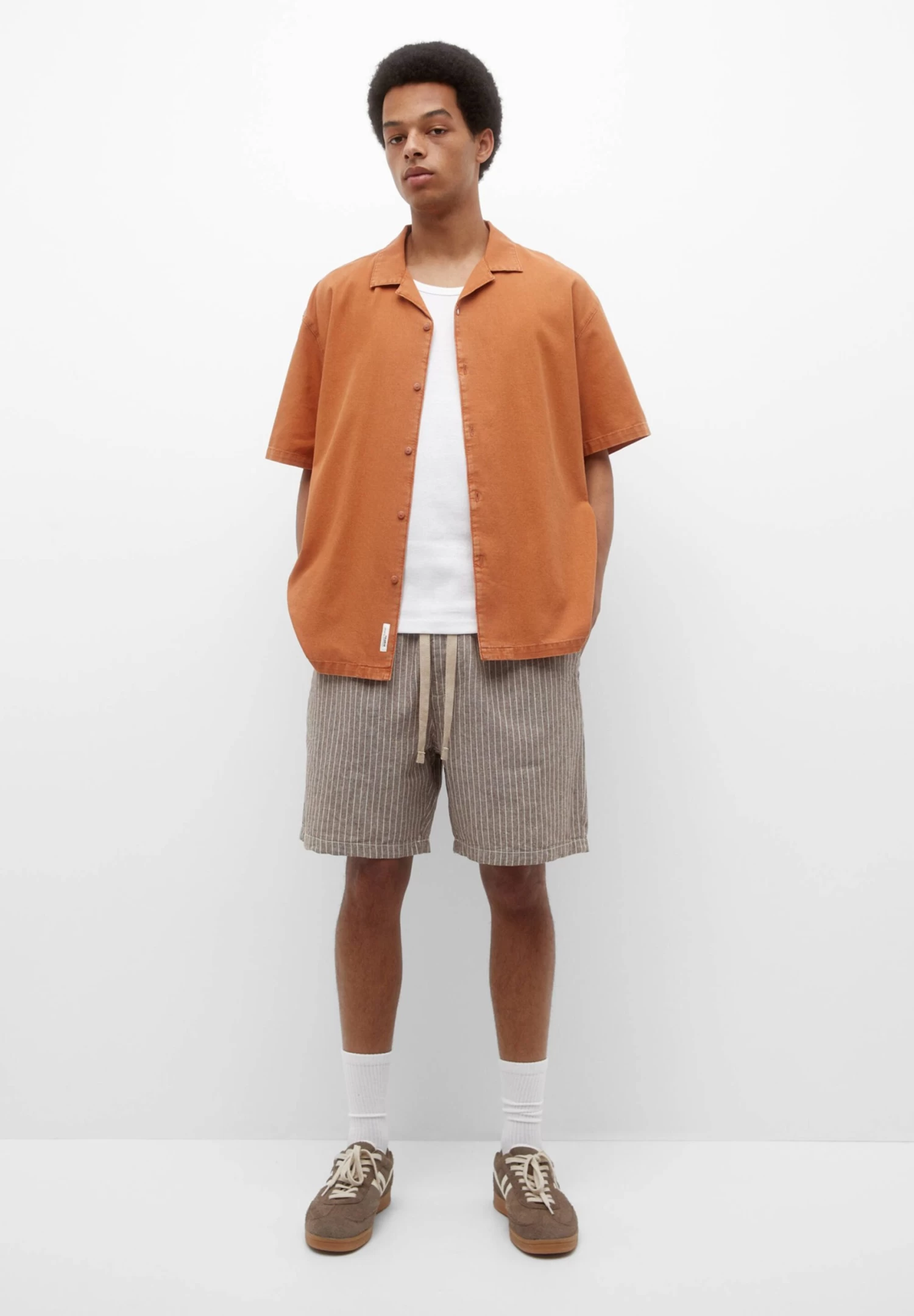 PULL & BEAR Rustic Striped - Shorts - Brown 2 PULL & BEAR Rustic Striped - Shorts - Brown - Afbeelding 2