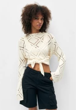 PULL & BEAR Open Knotted- Vest - Sand -PULL BEAR Winkel 87e6f8c6f39341a888fc07387b3b4811