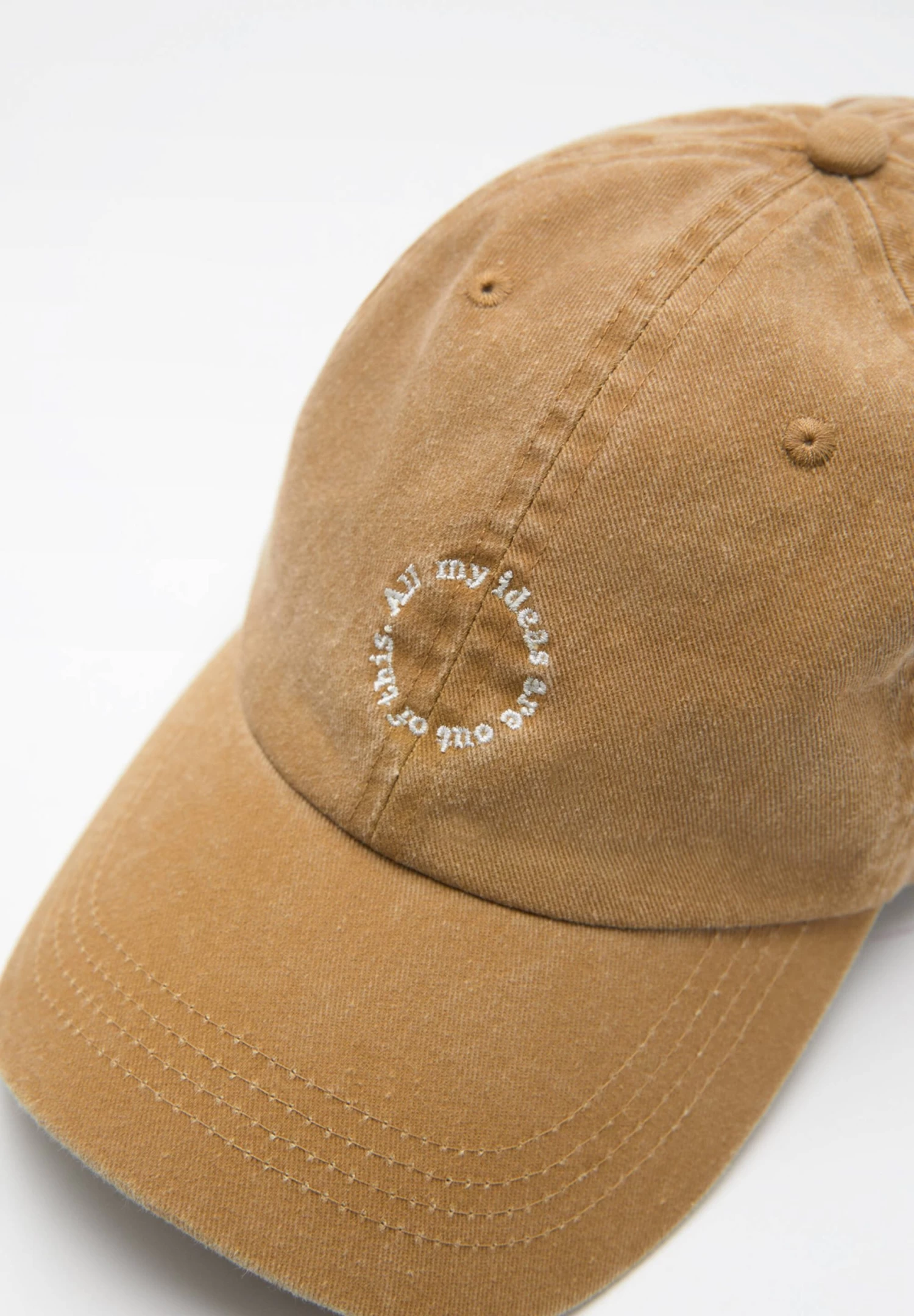 PULL & BEAR Faded With Embroidery - Pet - Brown 4 PULL & BEAR Faded With Embroidery - Pet - Brown - Afbeelding 4