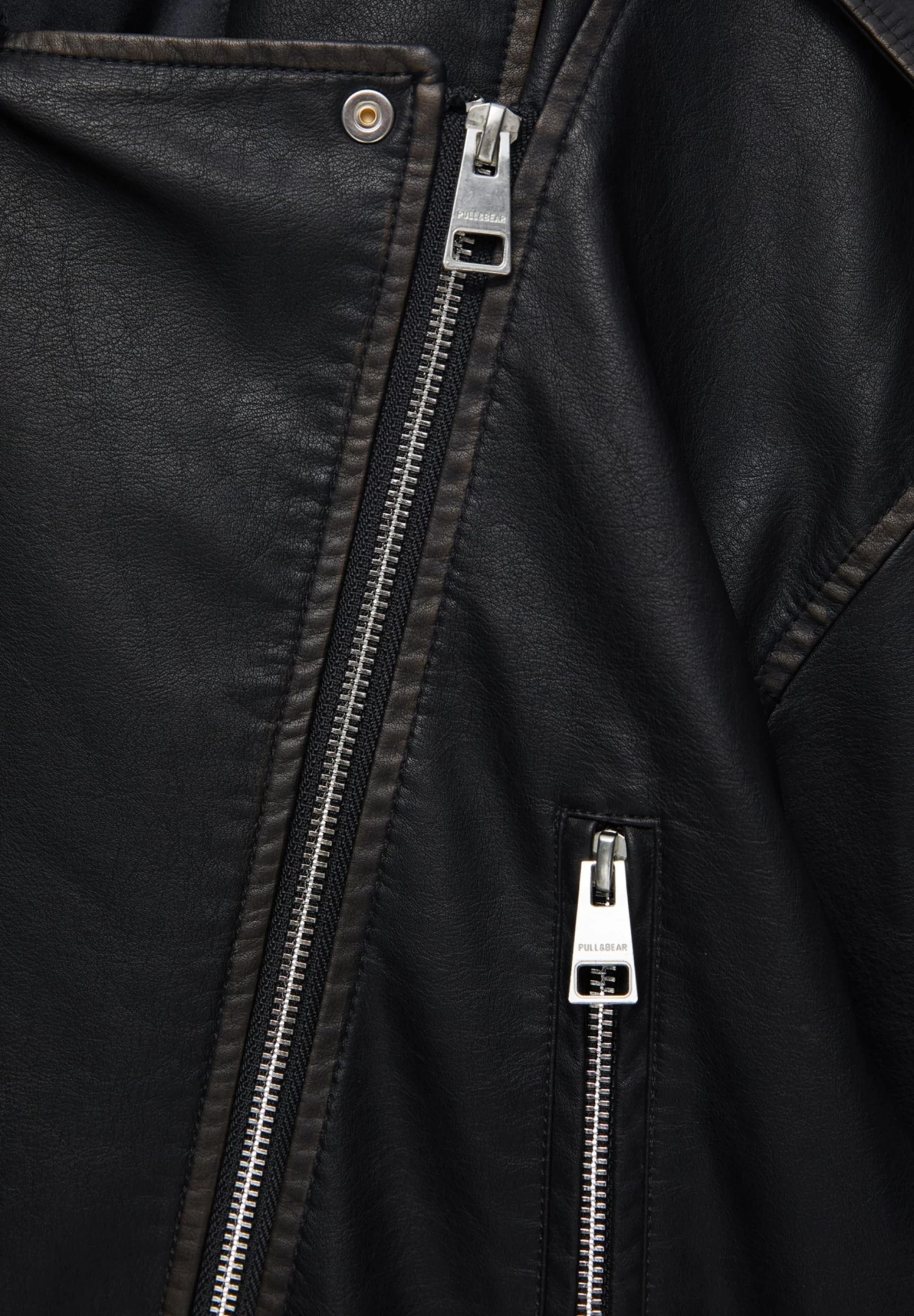 PULL & BEAR Biker- Imitatieleren Jas - Black 7 PULL & BEAR Biker- Imitatieleren Jas - Black - Afbeelding 7