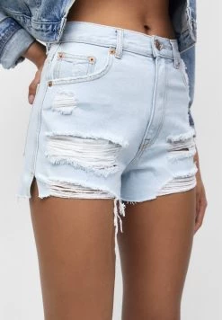 PULL & BEAR Ripped - Jeansshort - Stone Blue Denim -PULL BEAR Winkel 88ef7cd20f4545ec8b678690c089b55d