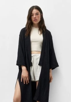 PULL & BEAR Long Kimono - Lichte Jas - Black