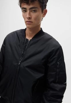 PULL & BEAR Basic - Bomberjacks - Mottled Black -PULL BEAR Winkel 8ac8d350b1c946f4bdf060482c0d9af2
