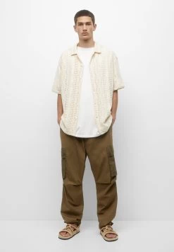 PULL & BEAR Short Sleeve Open - Overhemd - Beige -PULL BEAR Winkel 8b4a02ecf141484b9f39cd24daa79150