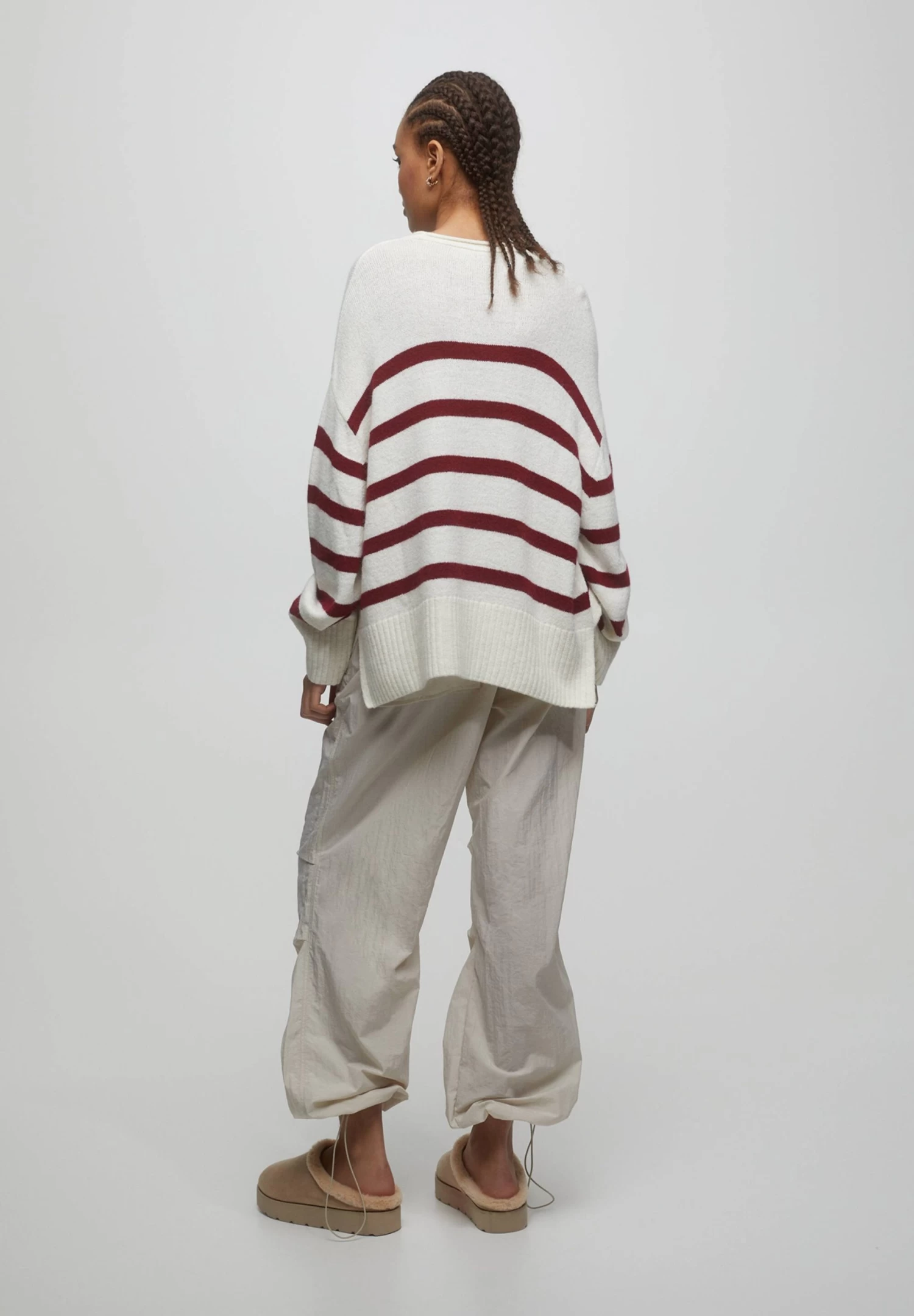 PULL & BEAR Striped - Trui - Mottled Dark Red 3 PULL & BEAR Striped - Trui - Mottled Dark Red - Afbeelding 3