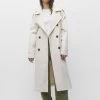 PULL & BEAR Basic- Trenchcoat - Mottled Beige