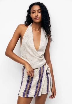 PULL & BEAR Crochet - A-Lijn Rok - Beige