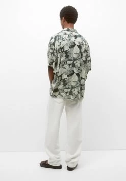 PULL & BEAR Floral Print Short Sleeve- Overhemd - Mint -PULL BEAR Winkel 91259c503e6544198dd7913ce083b5e7