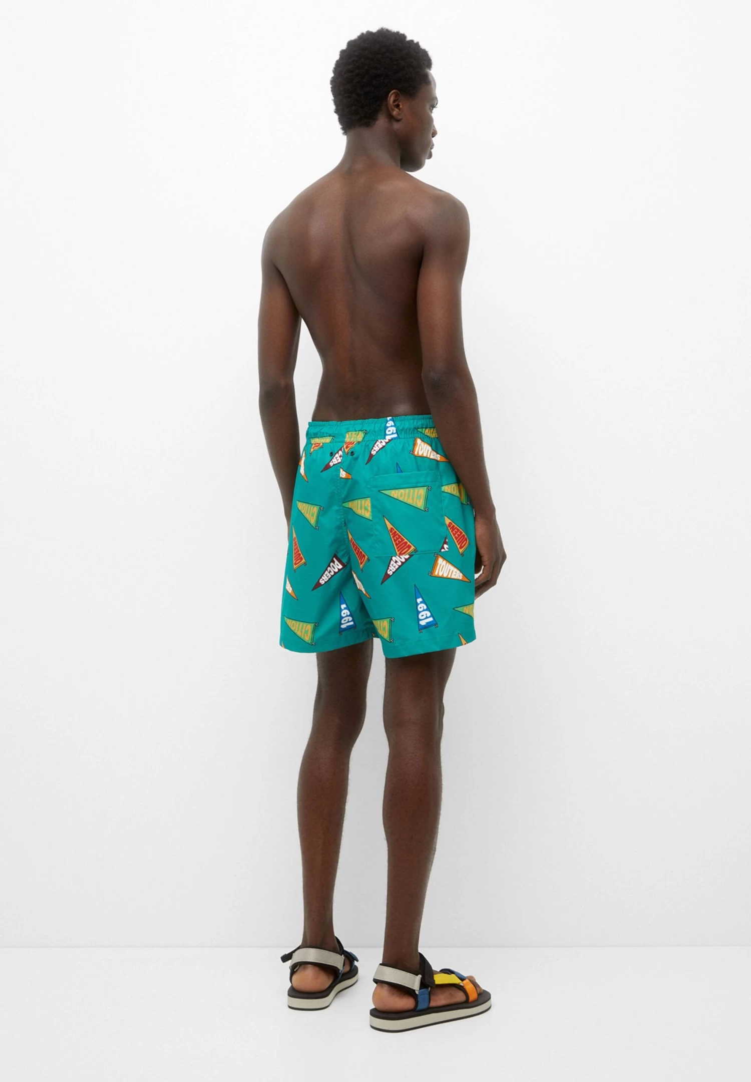 PULL & BEAR Flag Print - Zwemshorts - Green 3 PULL & BEAR Flag Print - Zwemshorts - Green - Afbeelding 3