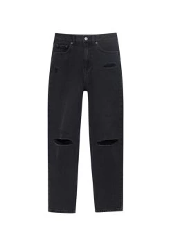 PULL & BEAR Ripped- Straight Leg Jeans - Black -PULL BEAR Winkel 9286101281be49688a46a28f523edc78