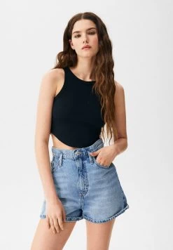 PULL & BEAR High Waist Paperbag- Jeansshort - Stone Blue Denim -PULL BEAR Winkel 92d600caef3f4970a9203297a6556a6f
