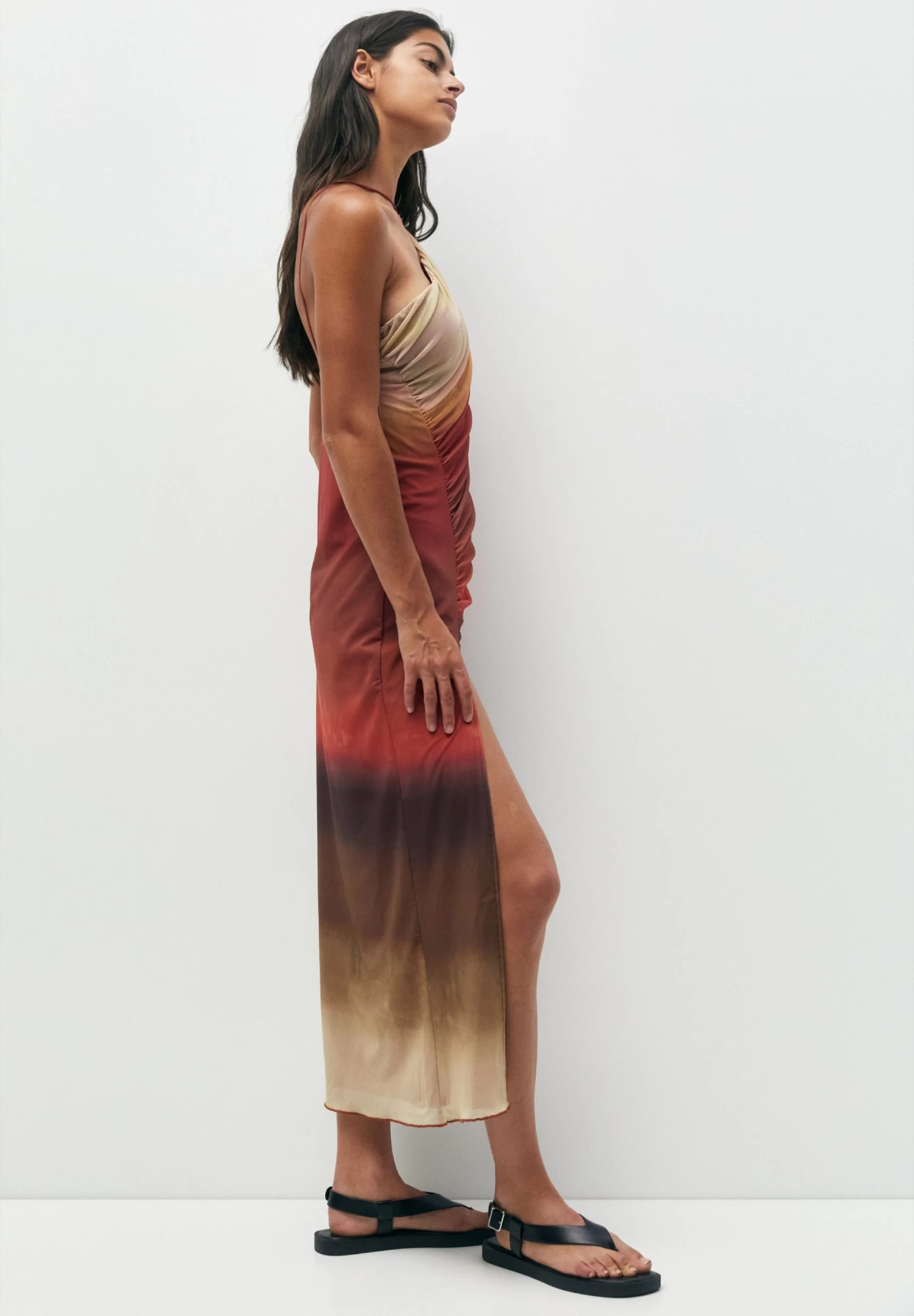 PULL & BEAR Long - Maxi-Jurk - Brown 4 PULL & BEAR Long - Maxi-Jurk - Brown - Afbeelding 4