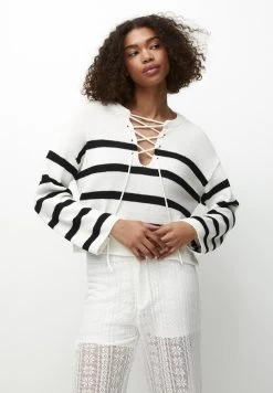 PULL & BEAR Striped Corset - Trui - White