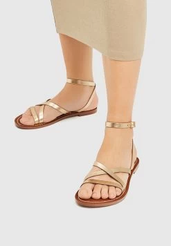 PULL & BEAR Strappy- Sandalen - Gold Coloured