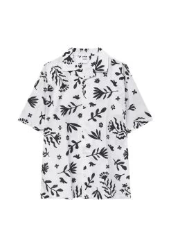 PULL & BEAR Floral Print Short Sleeve - Overhemd - White -PULL BEAR Winkel 96750b4a92cb4753bafcbd158ff995fc