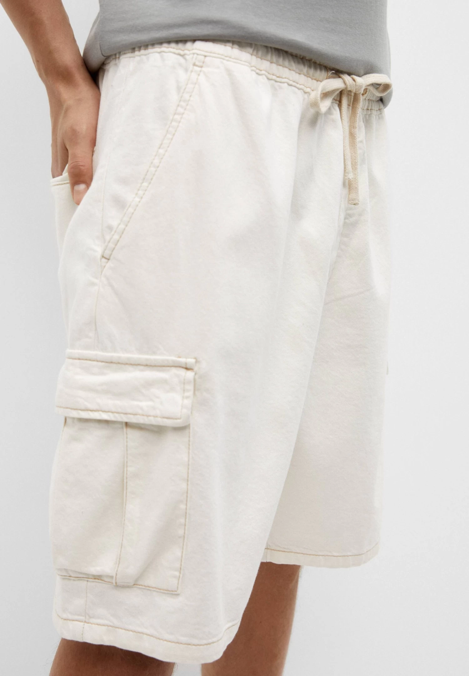 PULL & BEAR Waistband - Jeansshort - Beige 4 PULL & BEAR Waistband - Jeansshort - Beige - Afbeelding 4