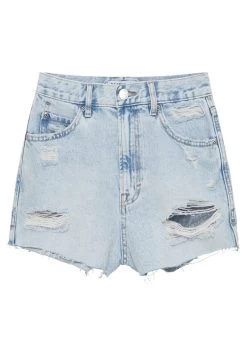 PULL & BEAR Mom-Fit - Jeansshort - Stone Blue Denim -PULL BEAR Winkel 9736f44c3df547b4a68a3c7a1e5eec28