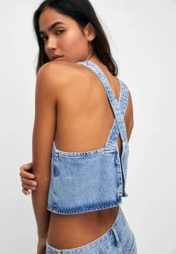 PULL & BEAR Open Back- Top - Blue Denim -PULL BEAR Winkel 9bc5efa9f9e043058c409910be0b75df