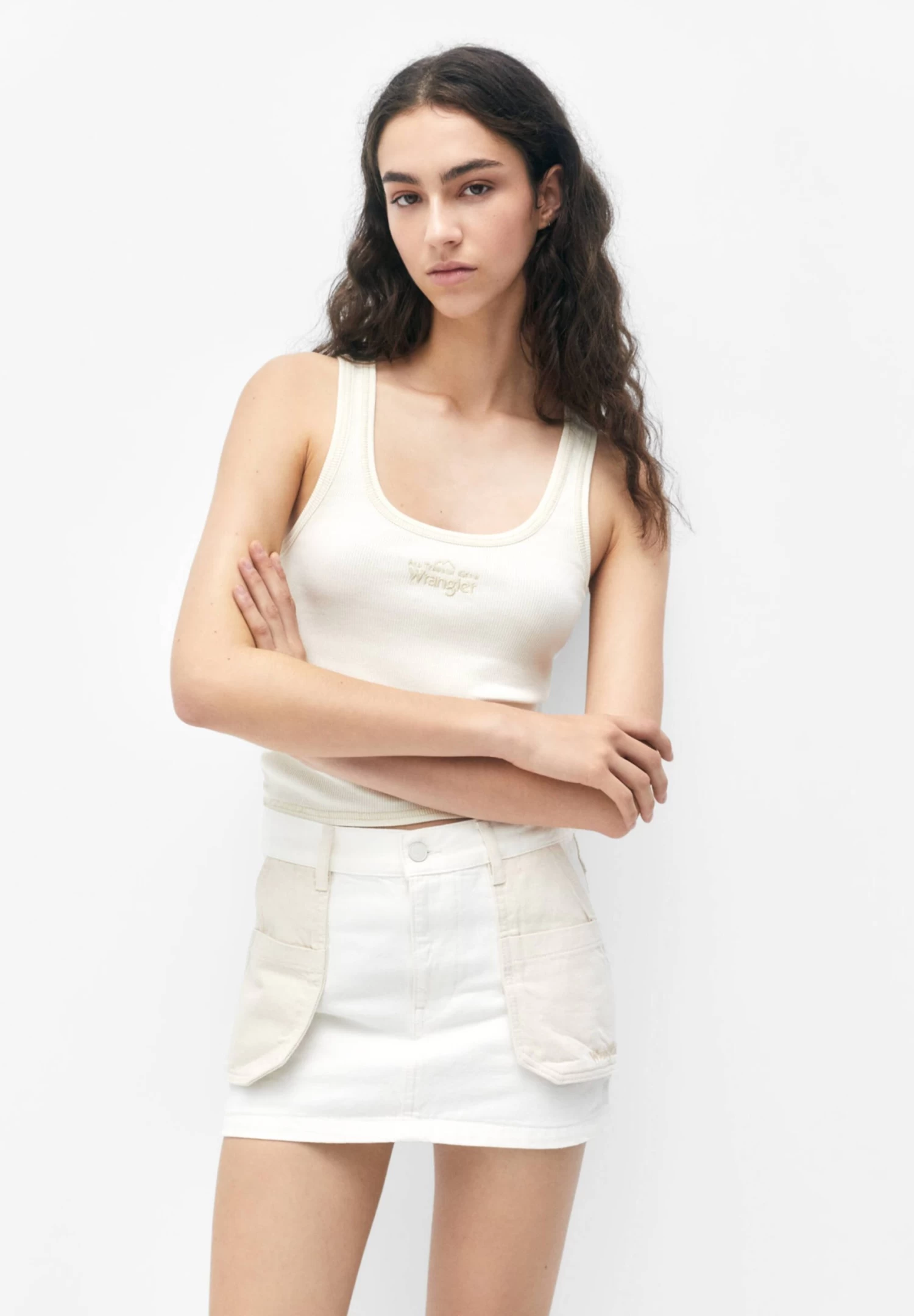 PULL & BEAR Wrangler- A-Lijn Rok - Sand 1 PULL & BEAR Wrangler- A-Lijn Rok - Sand