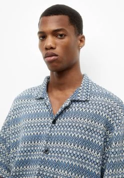 PULL & BEAR Stwd Print Short Sleeve - Overhemd - Blue -PULL BEAR Winkel 9c181eb4996e4b37893876798dd1ce8f