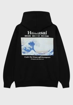 PULL & BEAR Hokusai- Hoodie - Black -PULL BEAR Winkel 9ca2e6054ca645b8b96f68620003cae5