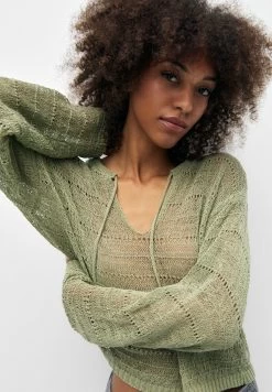 PULL & BEAR Open With Drawstring - Trui - Khaki -PULL BEAR Winkel 9ceda9221a7c4a3db467b901a105b03f