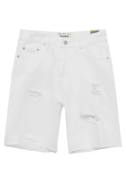 PULL & BEAR Bermuda With Ripped Legs - Jeansshort - White Denim -PULL BEAR Winkel 9d3b318bfa3342d0b6b49bc4a3821b16