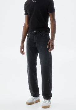 PULL & BEAR Wide Leg - Straight Leg Jeans - Dark Grey