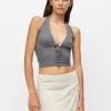 PULL & BEAR Halter Crop - Top - Grey