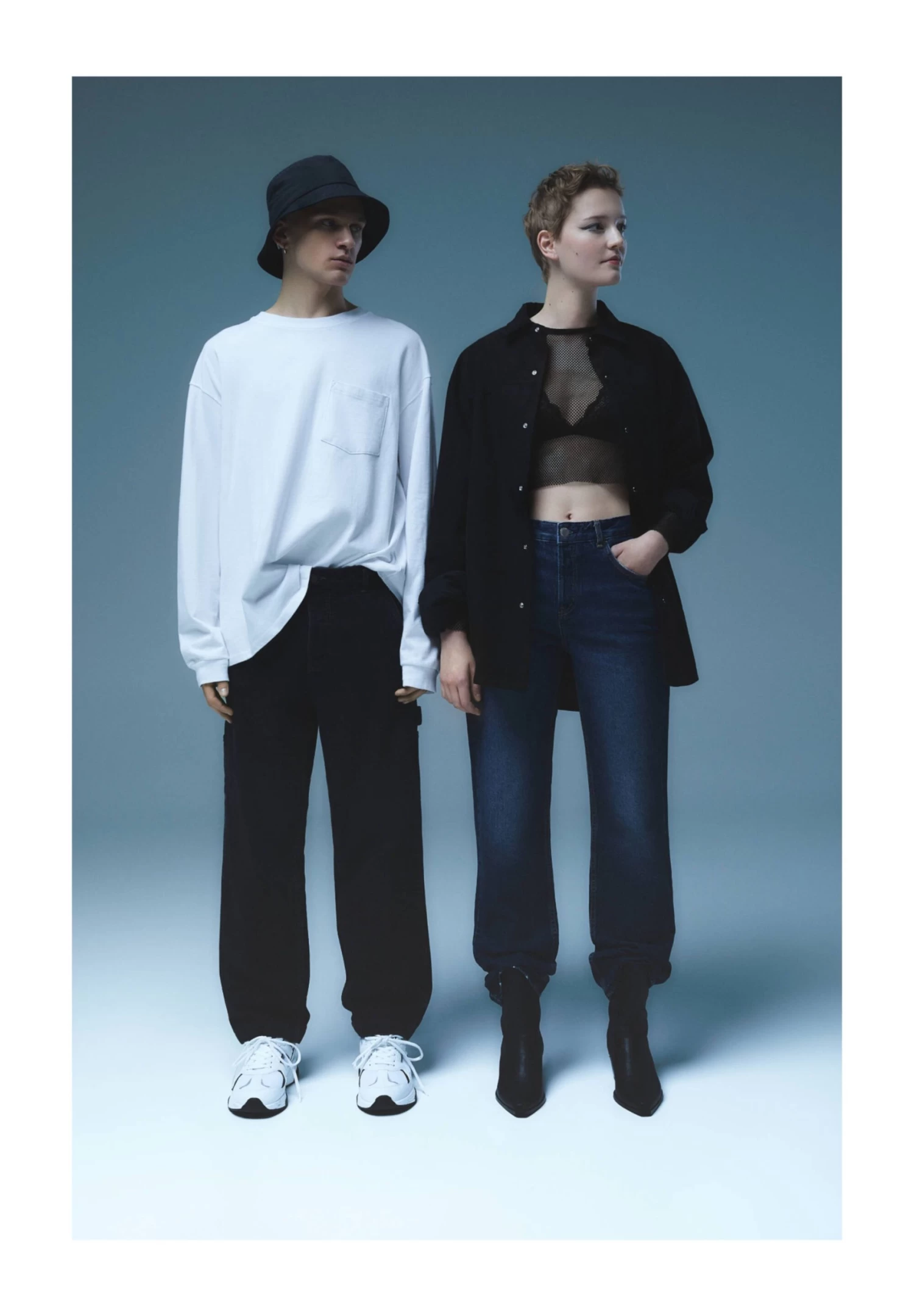 PULL & BEAR High Waist - Straight Leg Jeans - Metallic Blue 6 PULL & BEAR High Waist - Straight Leg Jeans - Metallic Blue - Afbeelding 6