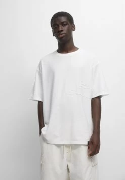 PULL & BEAR Embroidery- T-Shirt Print - White