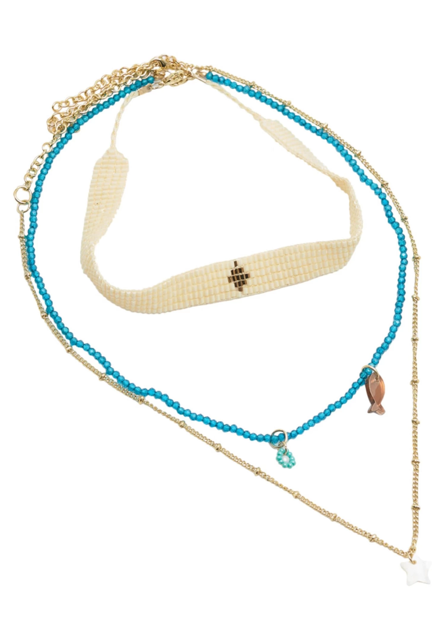 PULL & BEAR Pack Of 3 Bead And Star - Ketting - White 2 PULL & BEAR Pack Of 3 Bead And Star - Ketting - White - Afbeelding 2